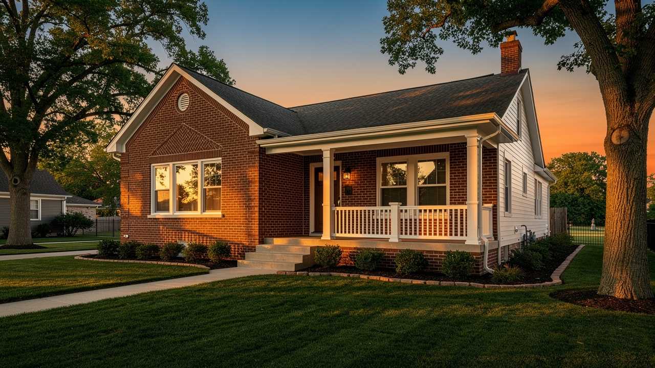 Illinois residential home exterior view